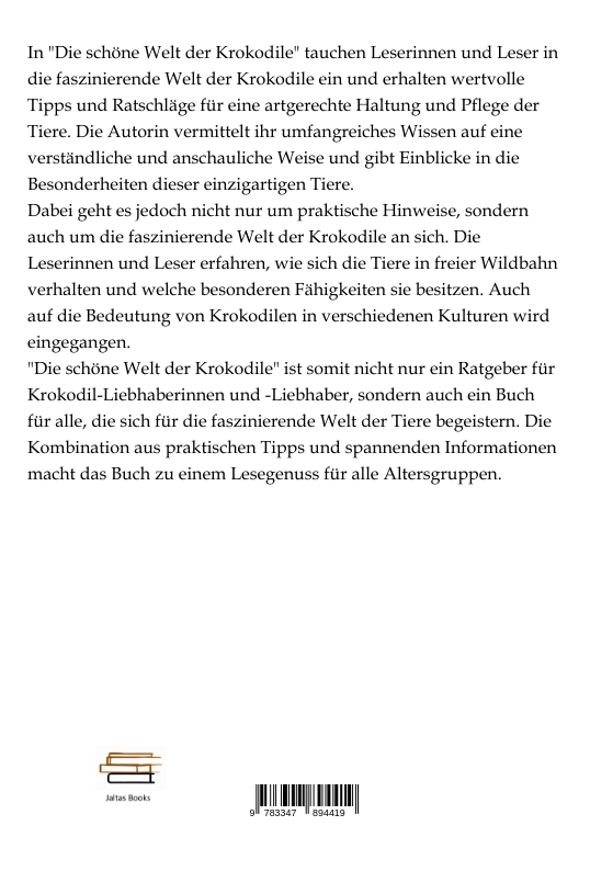 Rückseitencover Die schöne Welt der Krokodile