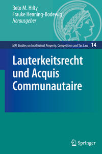 Vorderes Coverbild Lauterkeitsrecht und Acquis Communautaire