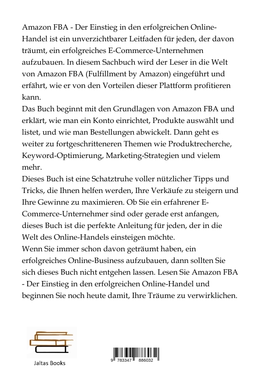 Rückseitencover Amazon FBA - Der Einstieg in den erfolgreichen Online-Handel