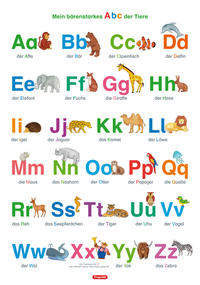 Vorderes Coverbild Fragenbär-Lernposter: Mein bärenstarkes Abc der Tiere (in der Schulbuch-Druckschrift) L 70 x 100 cm