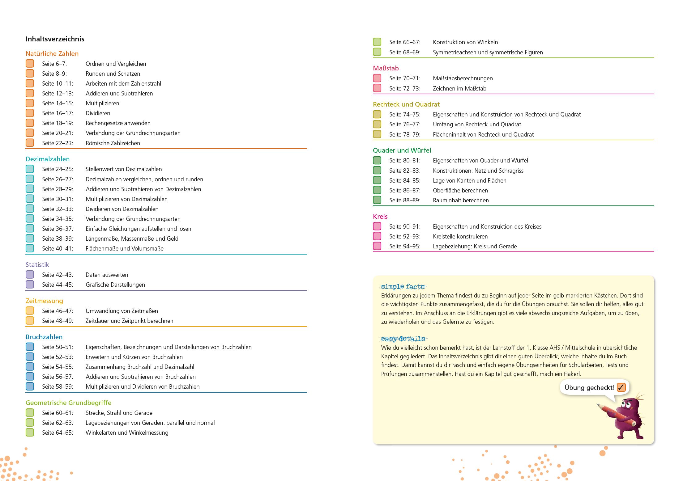 Beispielinhalt (Bild) simple und easy Mathematik 1