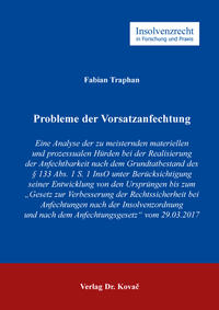 Vorderes Coverbild Probleme der Vorsatzanfechtung