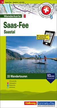 Vorderes Coverbild Kümmerly+Frey Wandertourenkarte 14 Saas-Fee 1:50.000