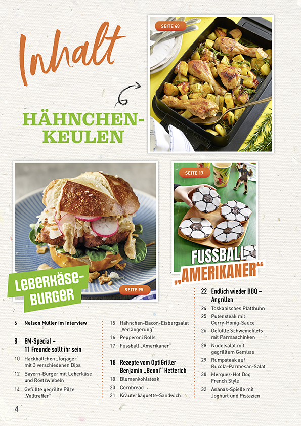 Beispielinhalt (Bild) Tefal OptiGrill Magazin: So leicht geht lecker - Großes EM-Special