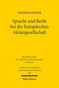 Vorderes Coverbild Sprache und Recht bei der Europäischen Aktiengesellschaft