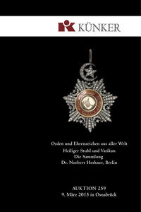 Vorderes Coverbild Auktion 259 am 9. März 2015 - Orden und Ehrenzeichen aus aller Welt.