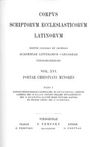 Vorderes Coverbild Poetae Christani Minores. Pars I: Paulini Petricordiae carmina. Orientii carmina. Paulini Pellaei eucharisticos. Claudii Marii Victoris alethia et Probae cento