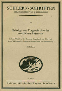 Vorderes Coverbild Beiträge zur Vorgeschichte des westlichen Pustertals