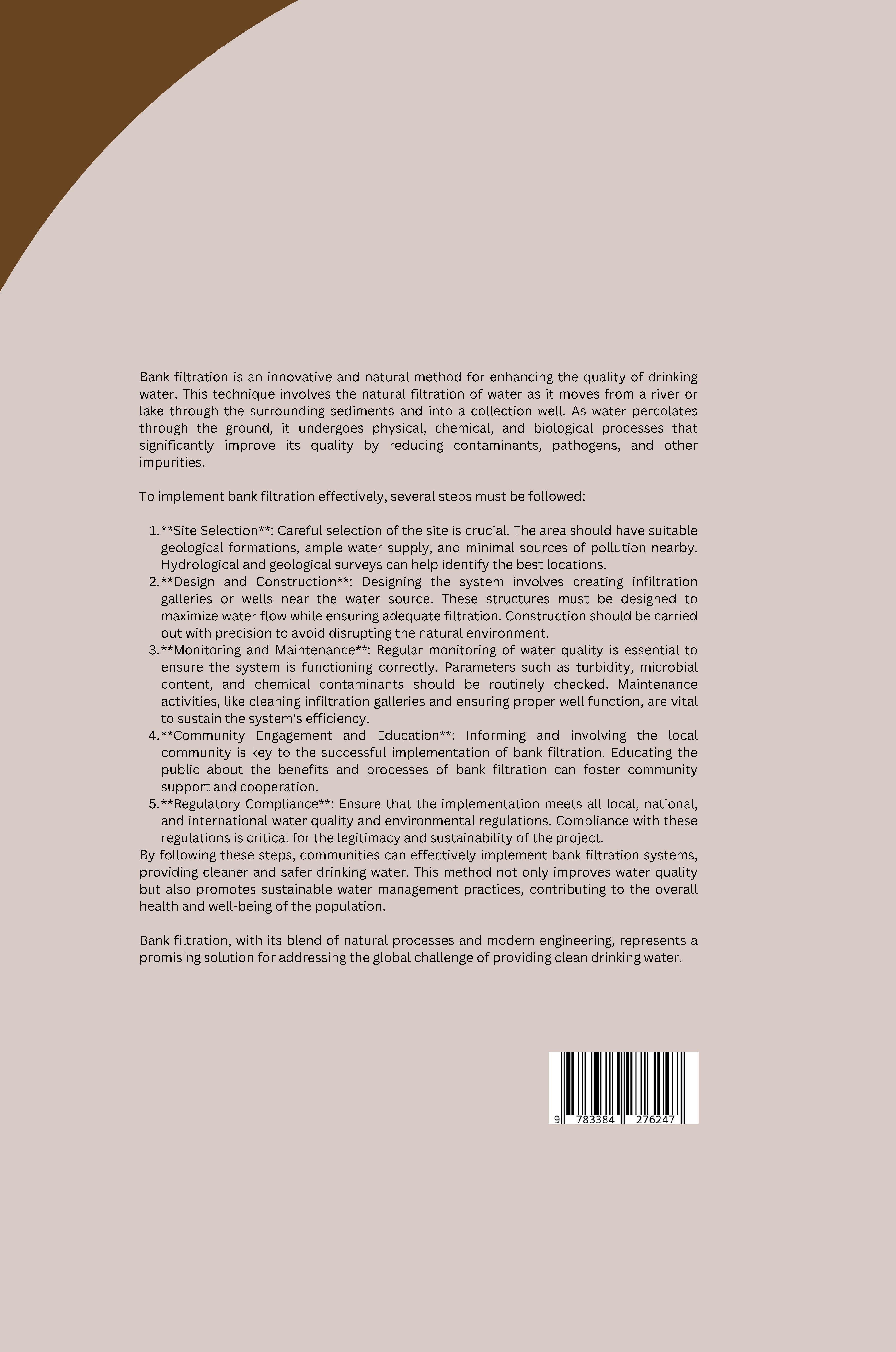 Rückseitencover From Theory to Practice: Implementing Bank Filtration for Cleaner Drinking Water