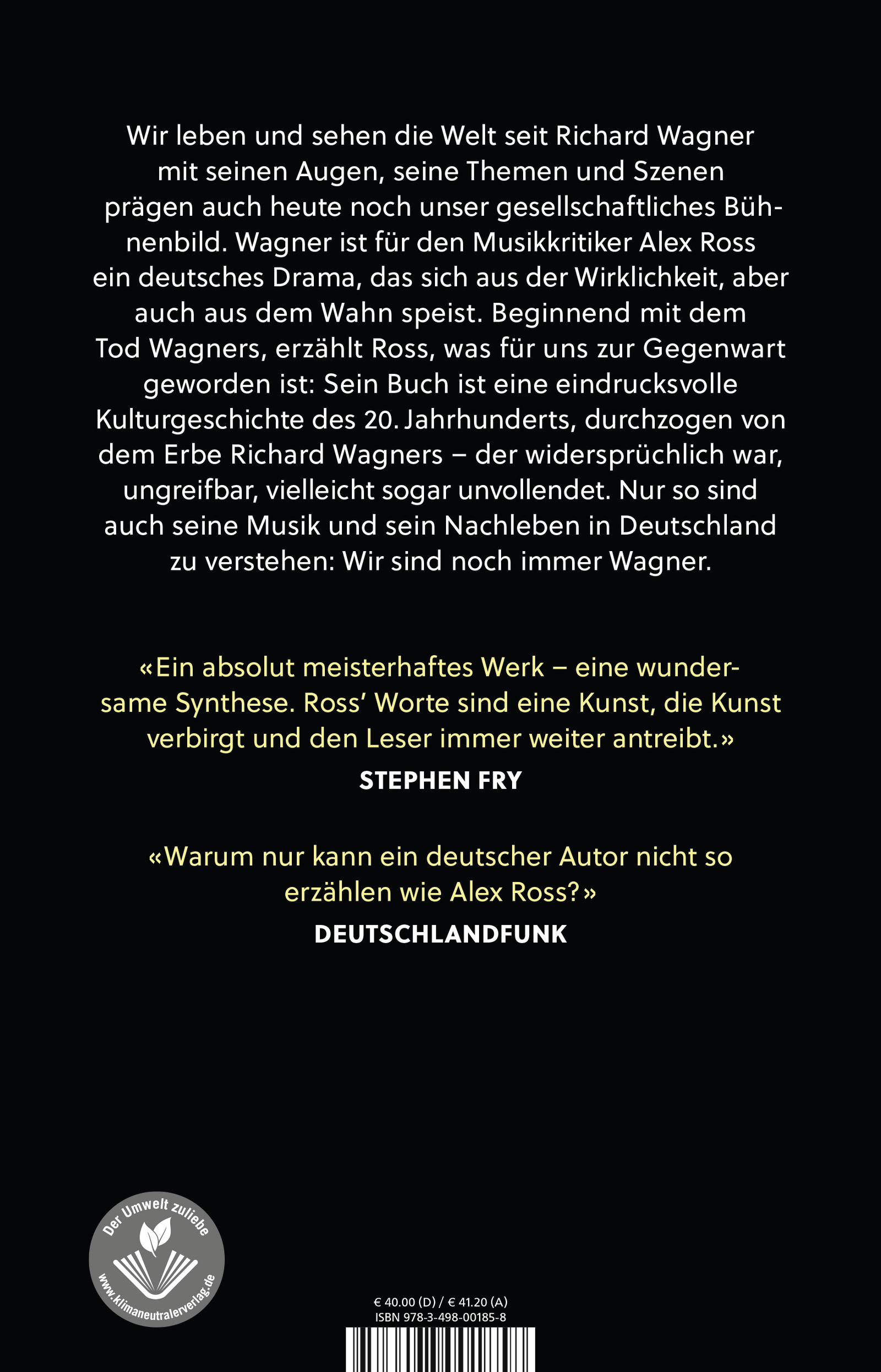 Rückseitencover Die Welt nach Wagner
