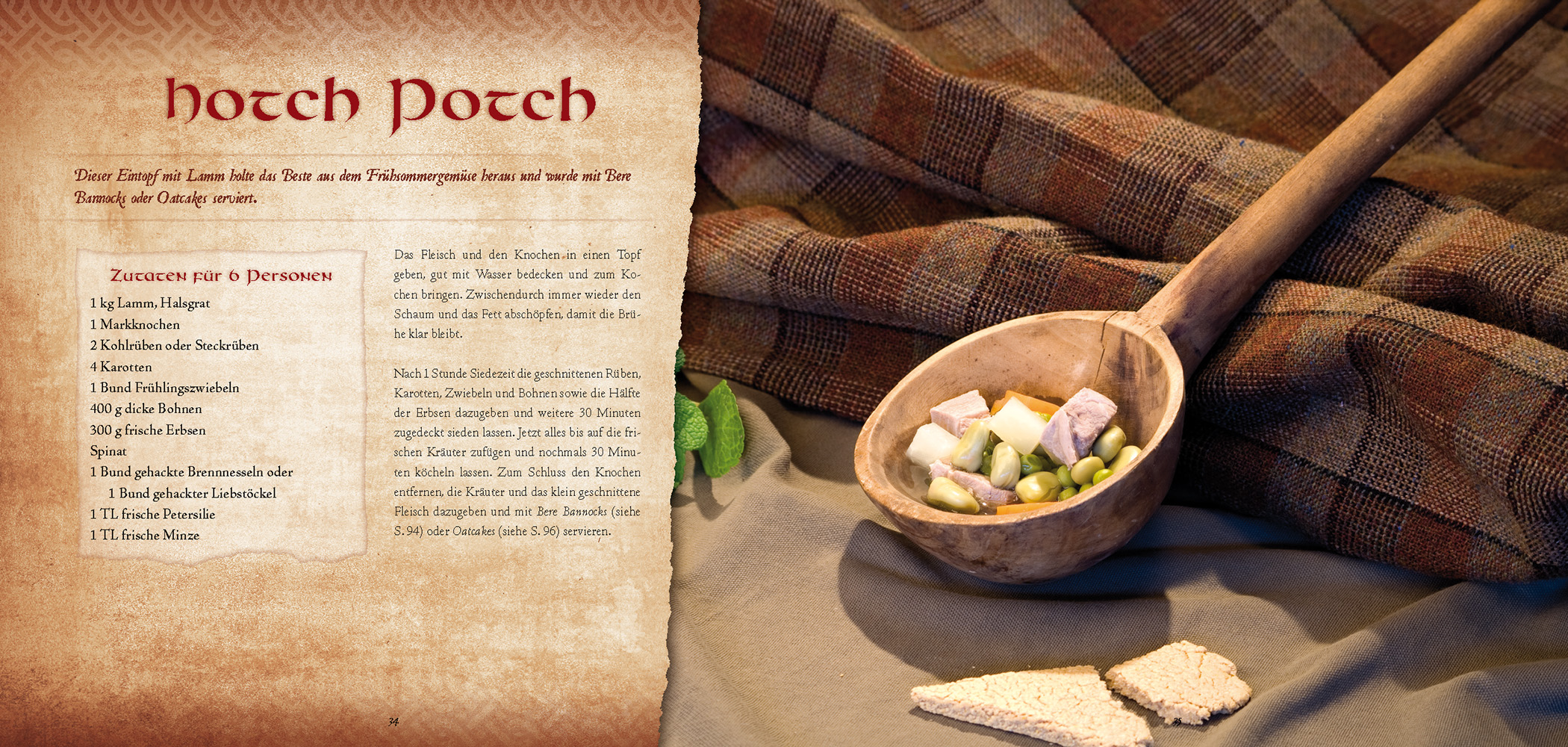 Beispielinhalt (Bild) Highlander-Kochbuch