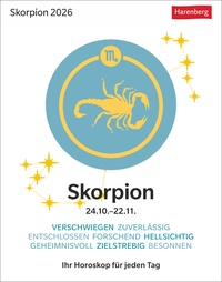 Vorderes Coverbild Skorpion Sternzeichenkalender 2026 - Tagesabreißkalender - Ihr Horoskop für jeden Tag