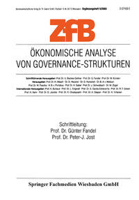 Vorderes Coverbild Ökonomische Analyse von Governance-Strukturen
