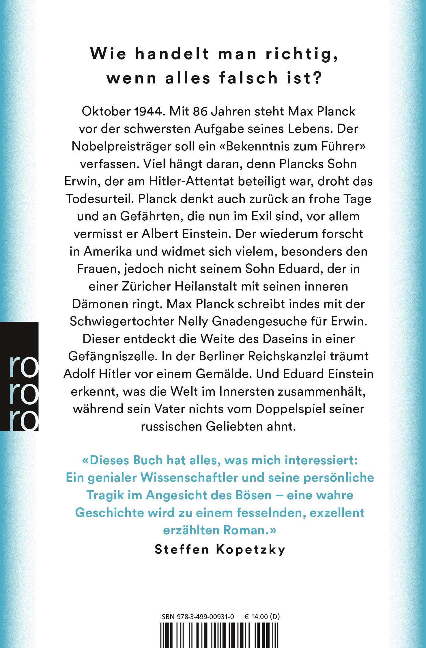 Rückseitencover Planck oder Als das Licht seine Leichtigkeit verlor