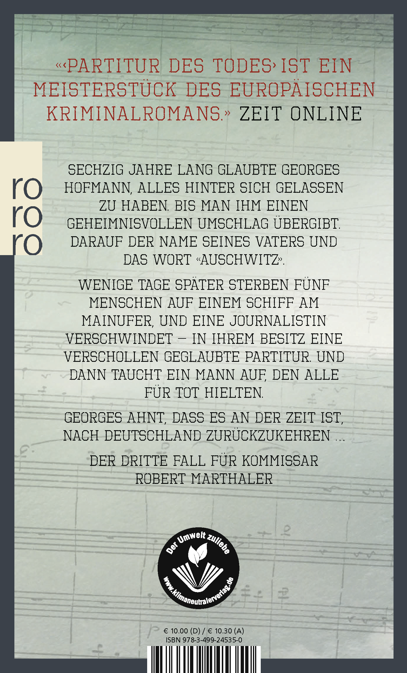 Rückseitencover Partitur des Todes