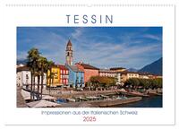 Vorderes Coverbild Tessin, Impressionen aus der Italienischen Schweiz (Wandkalender 2025 DIN A2 quer), CALVENDO Monatskalender
