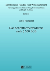 Vorderes Coverbild Das Schriftformerfordernis nach § 550 BGB