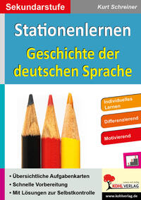 Vorderes Coverbild Stationenlernen Geschichte der deutschen Sprache