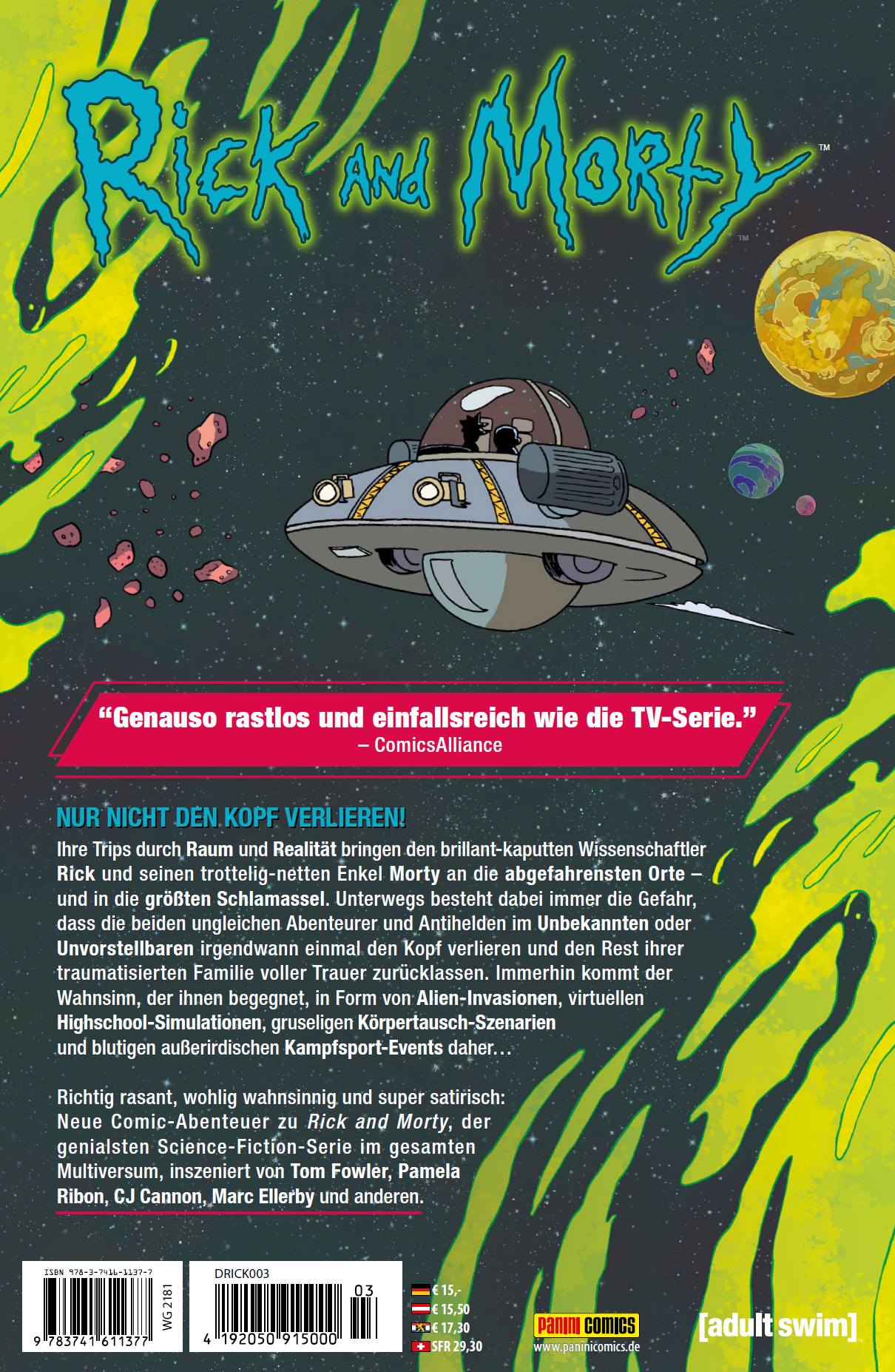 Rückseitencover Rick and Morty