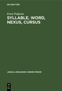 Vorderes Coverbild Syllable, Word, Nexus, Cursus