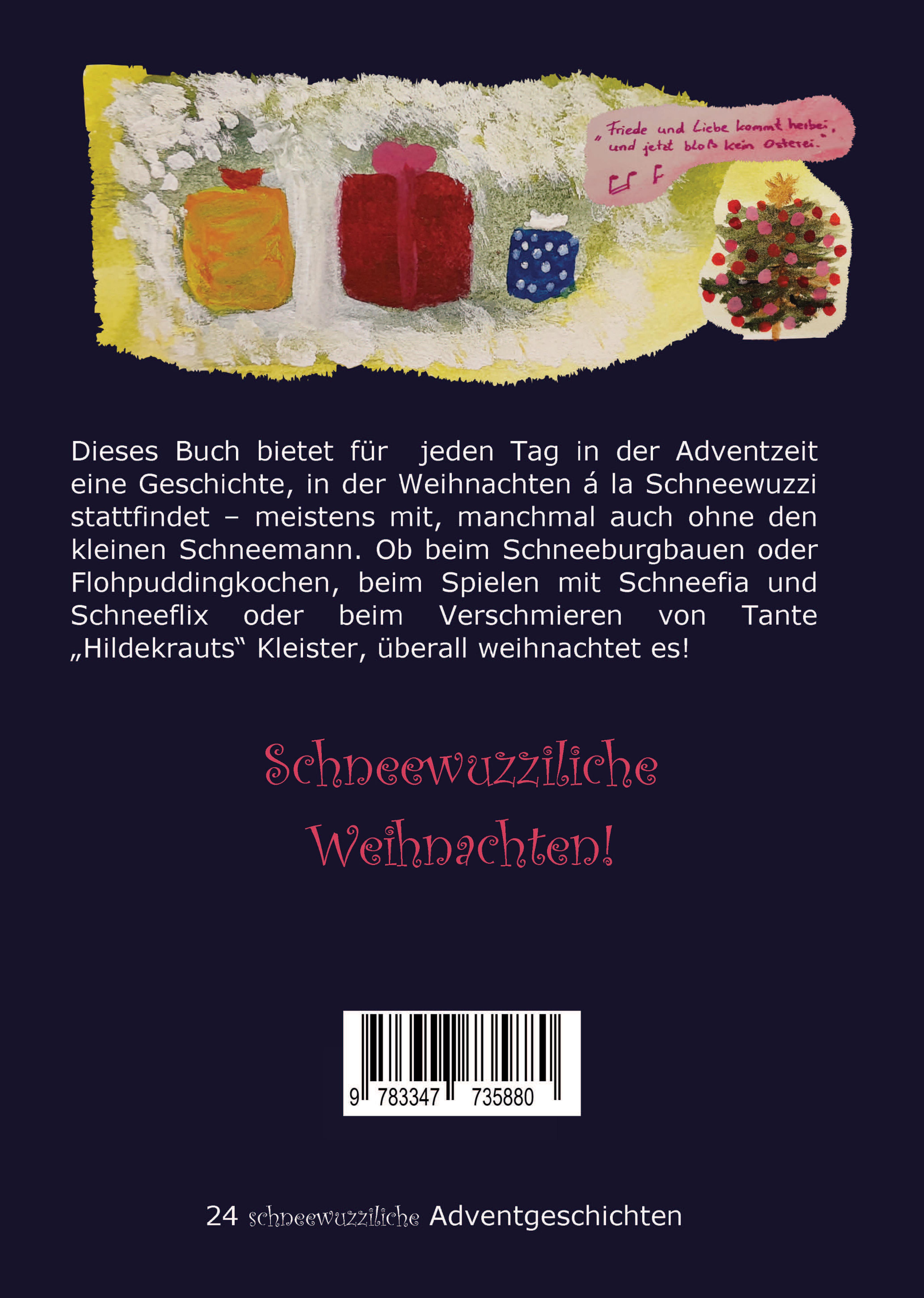 Rückseitencover Schneewuzzi - Adventkalenderbuch für Kinder