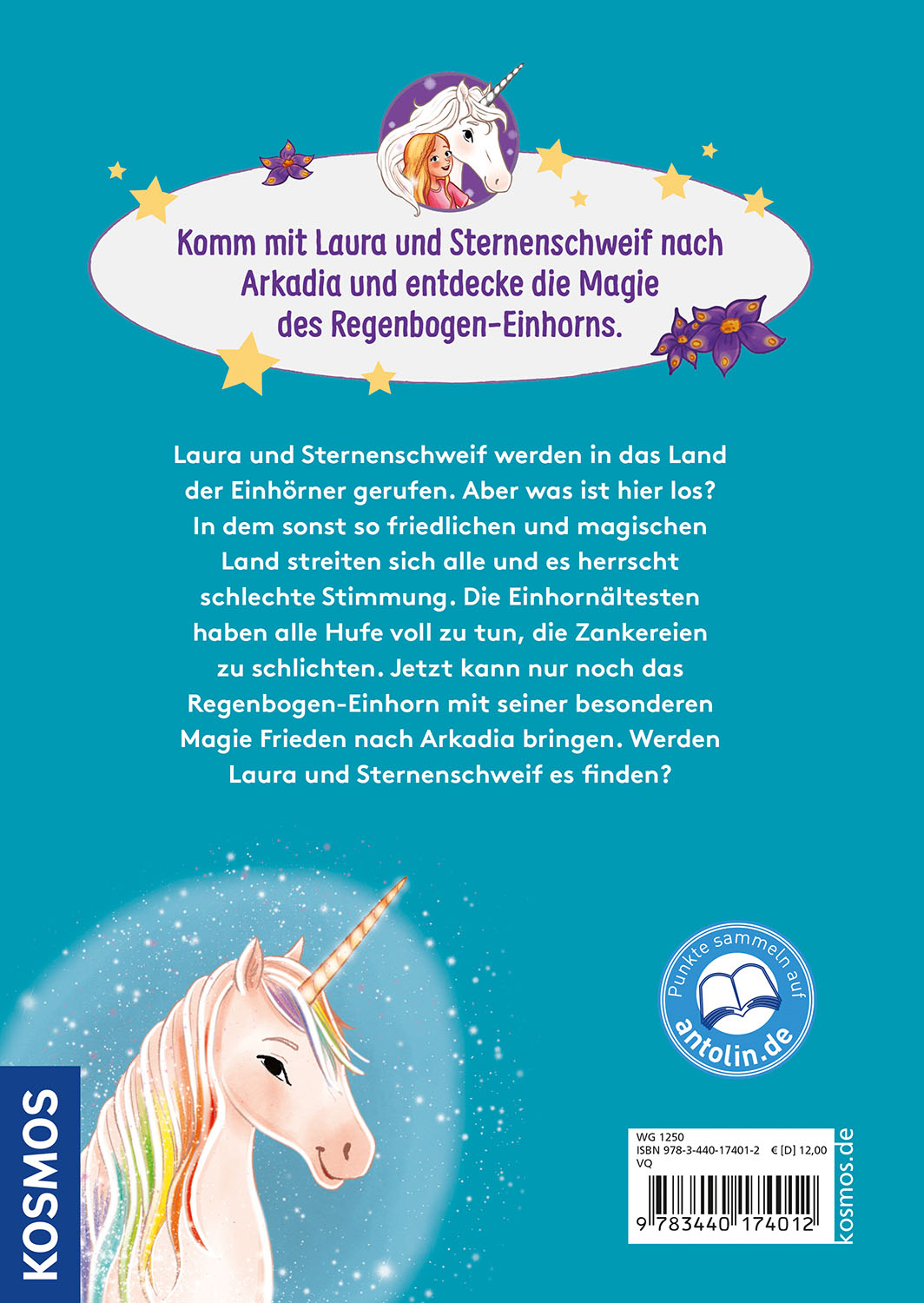 Rückseitencover Sternenschweif, 75, Das Regenbogen-Einhorn