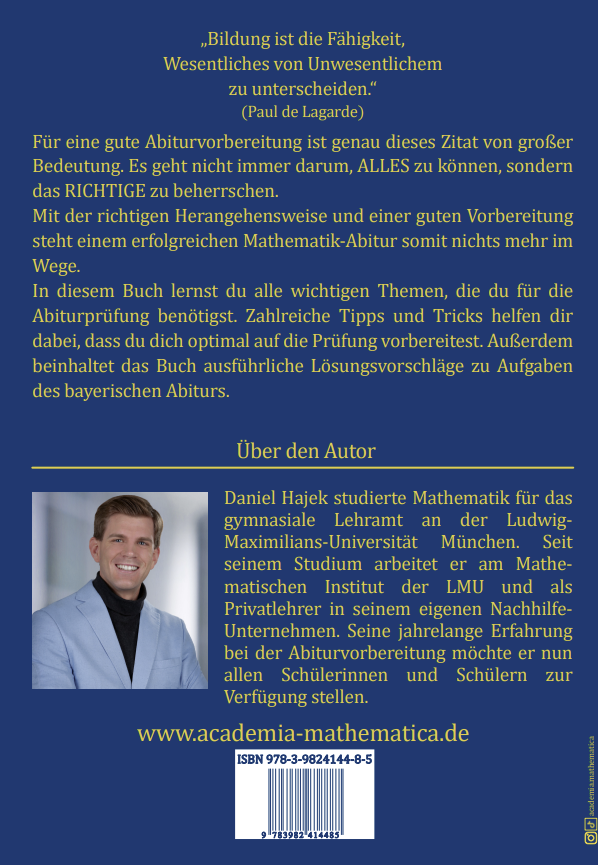 Rückseitencover Mit Erfolg zum Mathematik Abitur