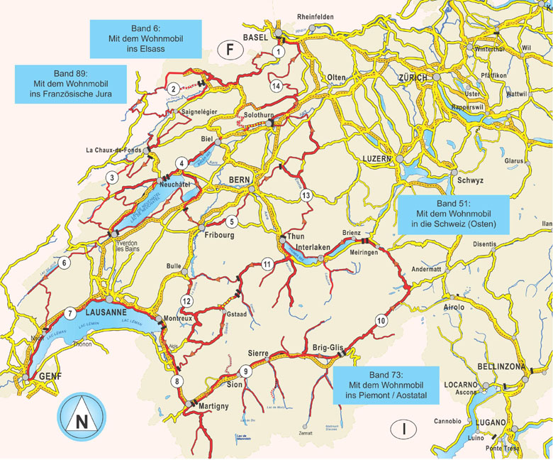 Beispielinhalt (Bild) Mit dem Wohnmobil in die Schweiz