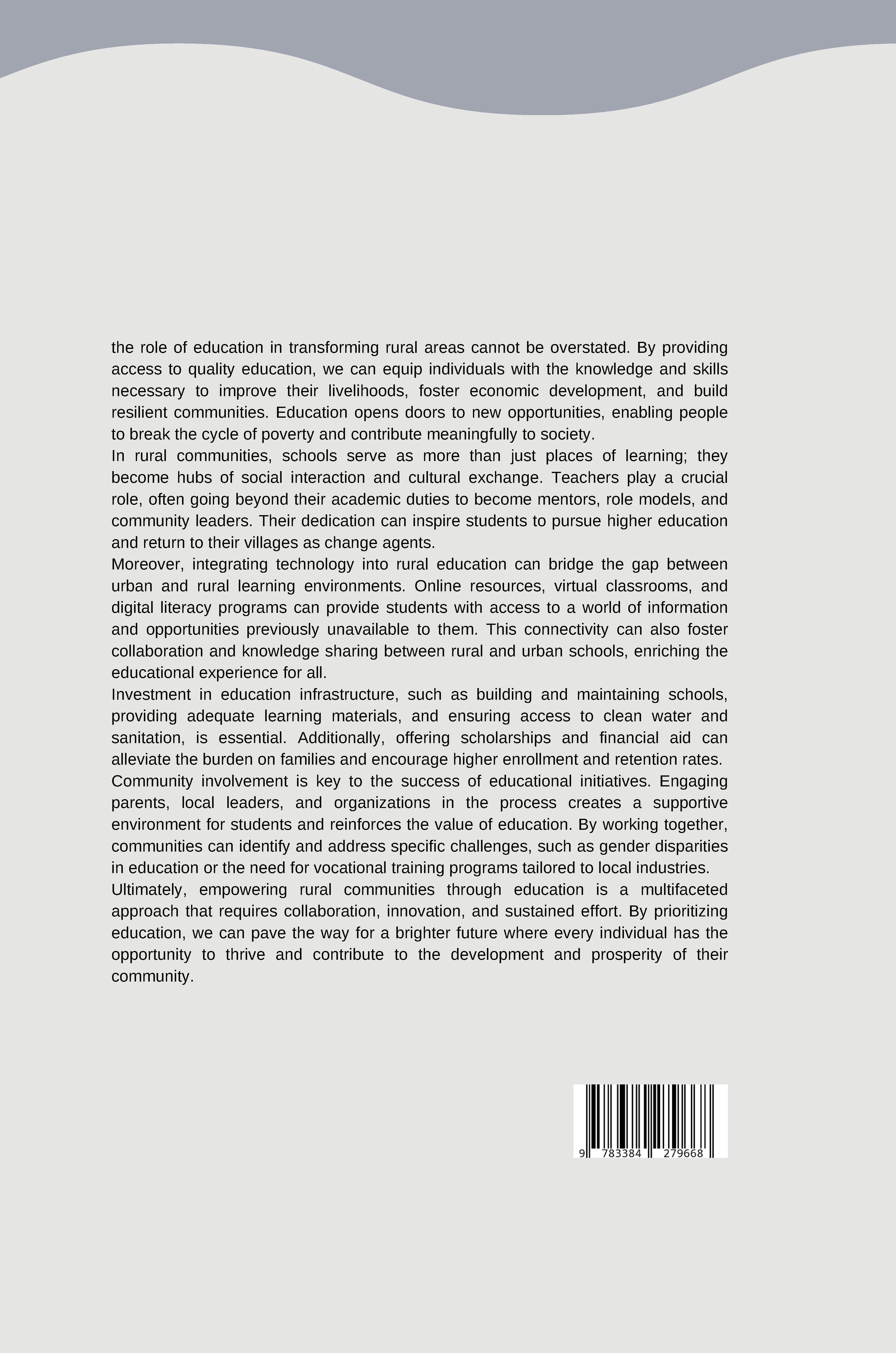 Rückseitencover Empowering Rural Communities: Education as a Key to Development