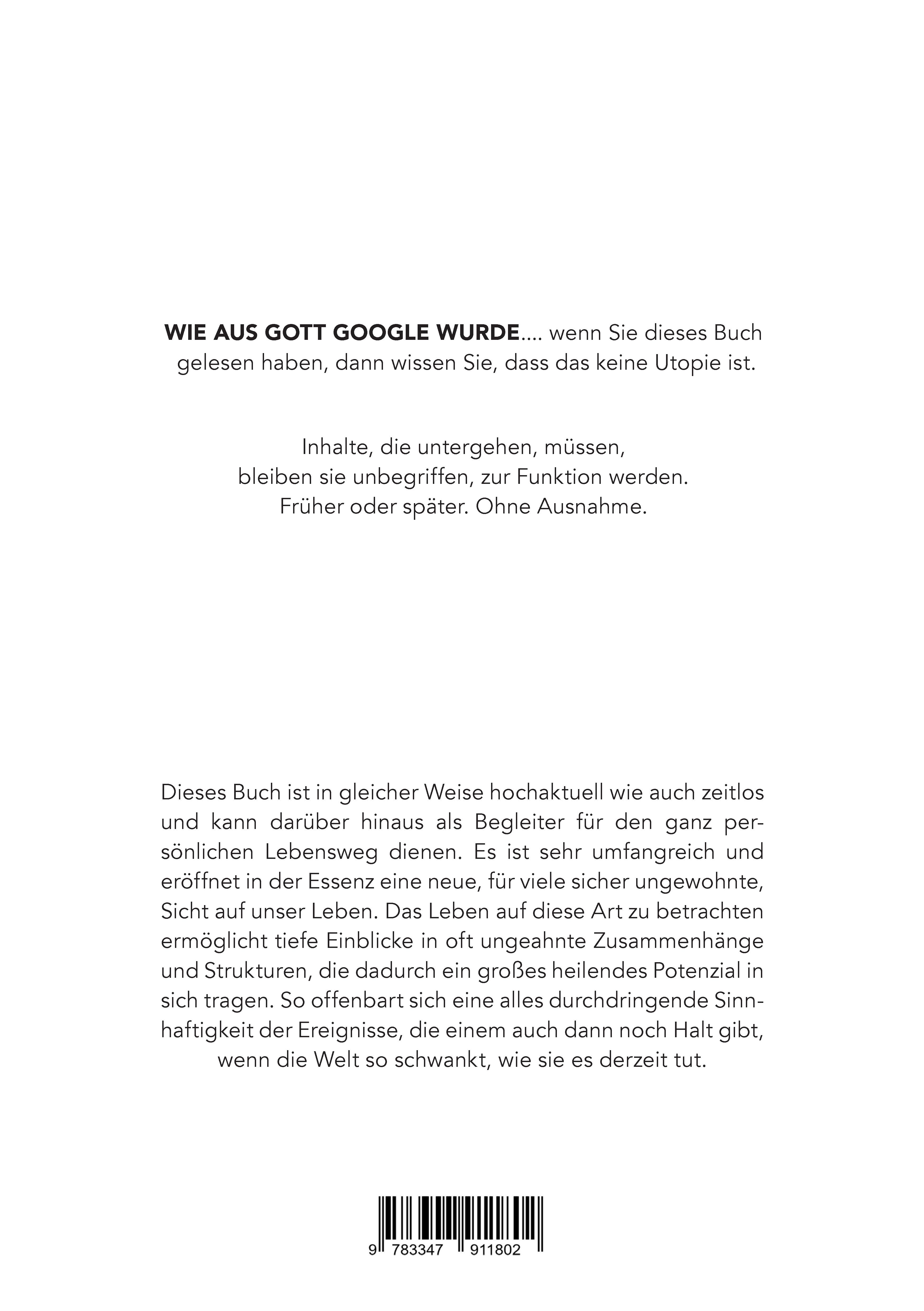 Rückseitencover Wie aus Gott Google wurde