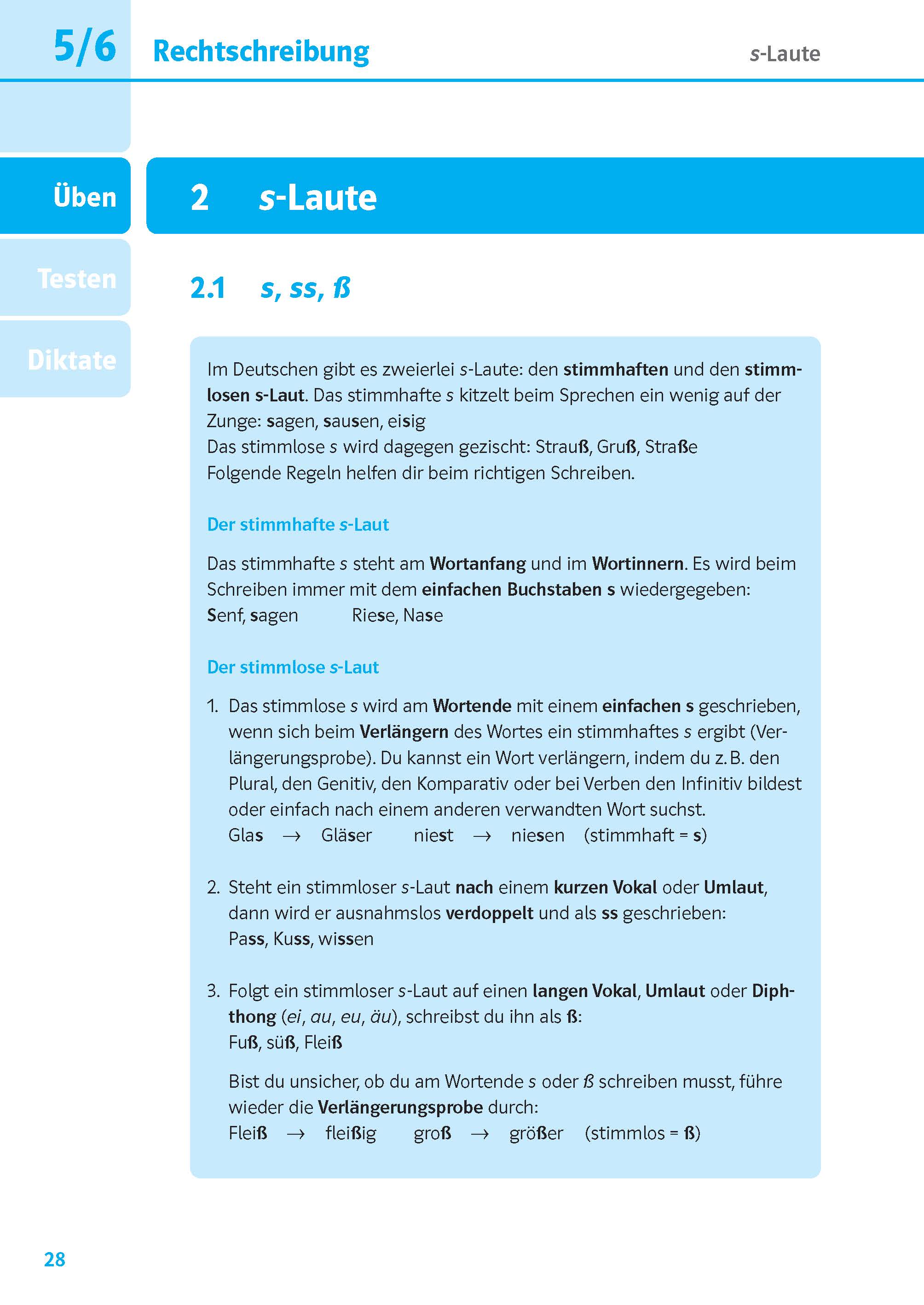 Beispielinhalt (Bild) PONS Das große Übungsbuch Rechtschreibung und Zeichensetzung 5.-10. Klasse