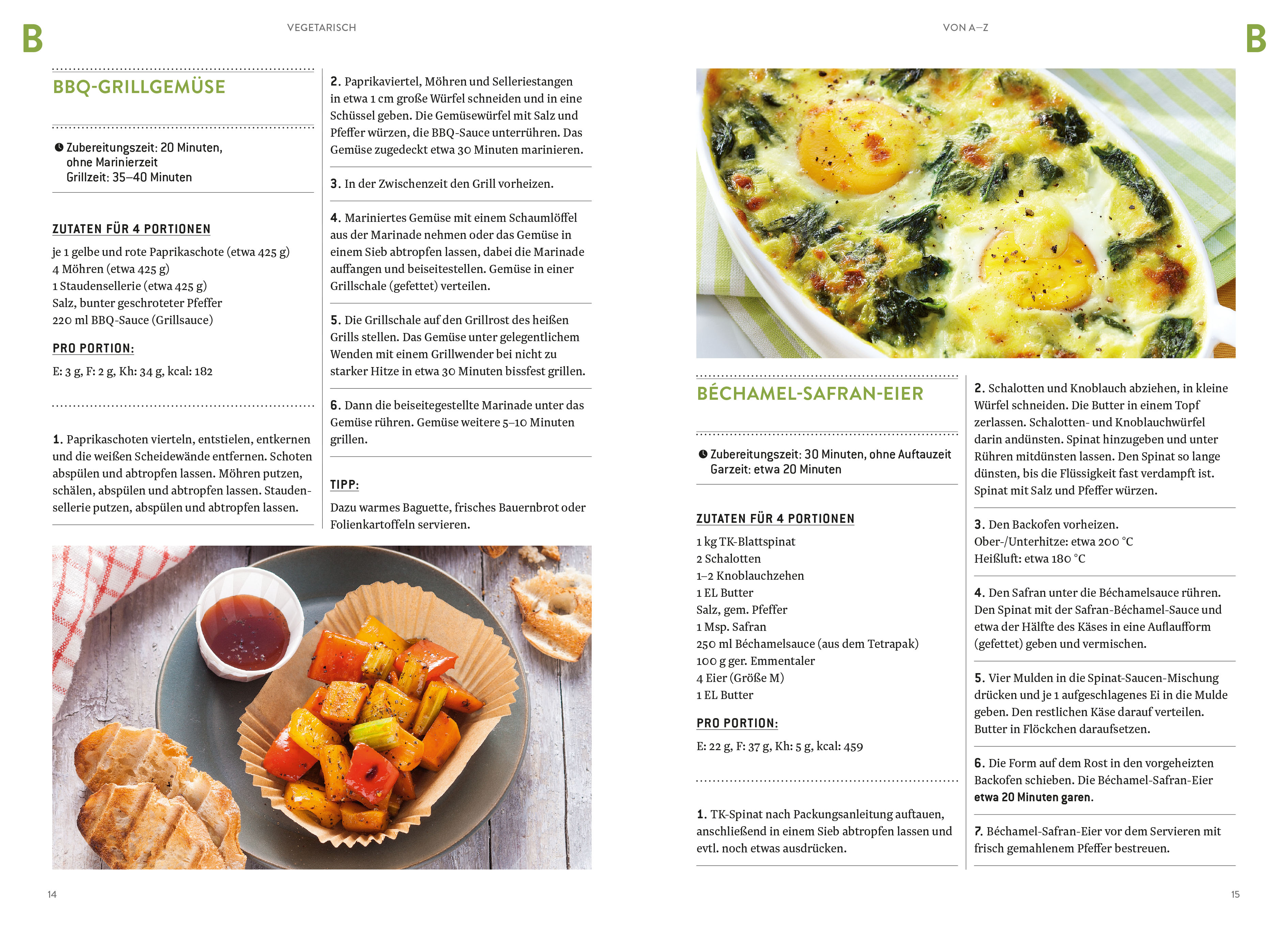 Beispielinhalt (Bild) Vegetarisch von A–Z