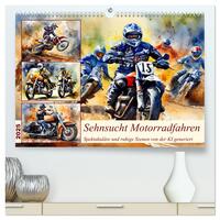 Vorderes Coverbild Sehnsucht Motorradfahren (hochwertiger Premium Wandkalender 2025 DIN A2 quer), Kunstdruck in Hochglanz