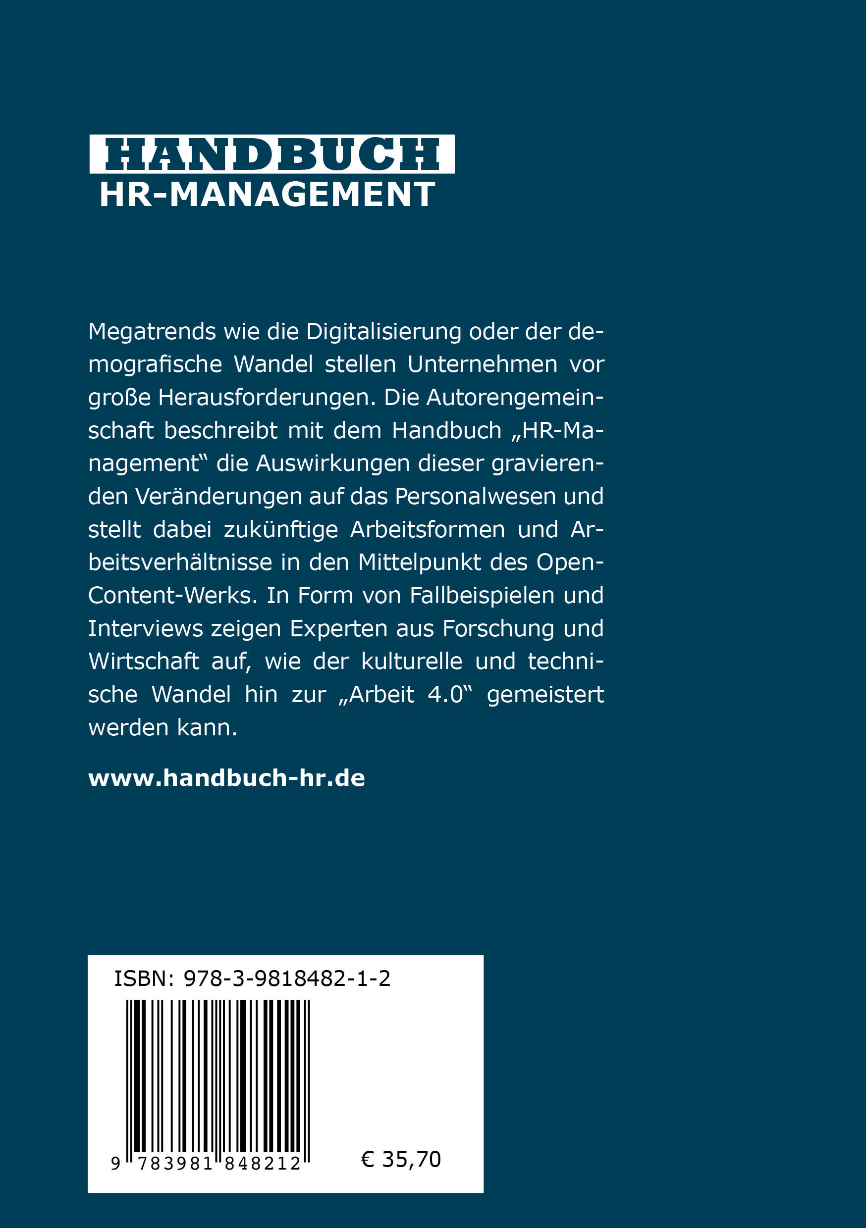 Rückseitencover Handbuch HR-Management
