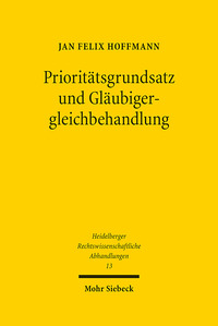 Vorderes Coverbild Prioritätsgrundsatz und Gläubigergleichbehandlung