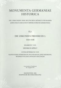 Vorderes Coverbild Die Urkunden Friedrichs I. 1152-1158