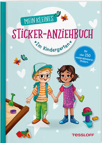 Vorderes Coverbild Mein kleines Sticker-Anziehbuch. Im Kindergarten