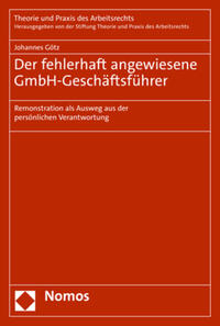 Vorderes Coverbild Der fehlerhaft angewiesene GmbH-Geschäftsführer