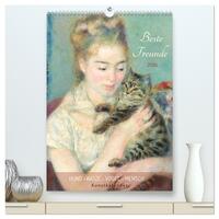 Vorderes Coverbild Beste Freunde Hund - Katze - Vogel - Mensch Kunstkalender (hochwertiger Premium Wandkalender 2026 DIN A2 hoch), Kunstdruck in Hochglanz