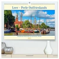 Vorderes Coverbild Leer - Perle Ostfrieslands (hochwertiger Premium Wandkalender 2025 DIN A2 quer), Kunstdruck in Hochglanz