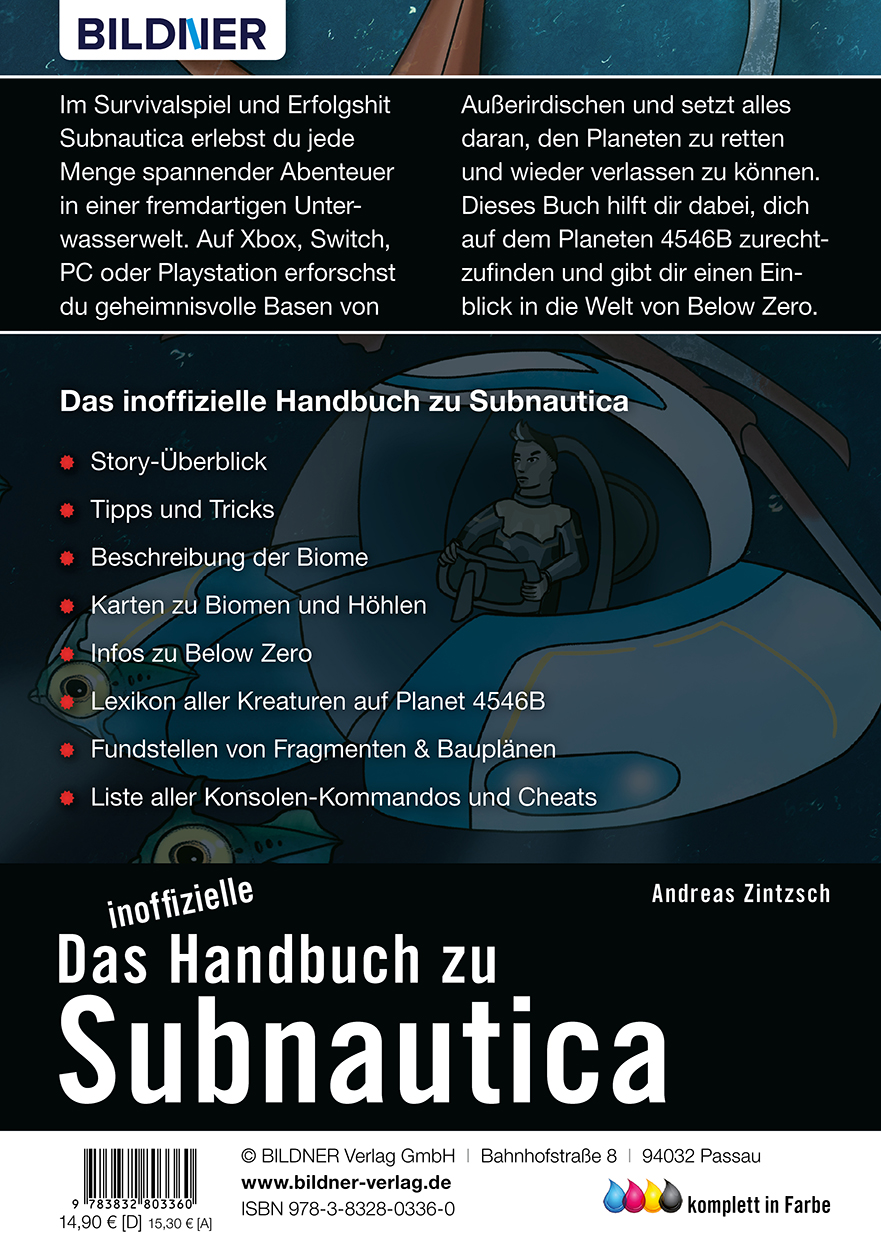 Rückseitencover Das inoffizielle Handbuch zu Subnautica und Below Zero