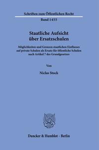 Vorderes Coverbild Staatliche Aufsicht über Ersatzschulen.