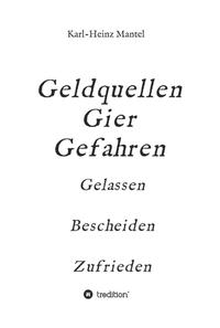 Vorderes Coverbild Geldquellen Gier Gefahren