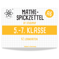 Vorderes Coverbild Mathe Spickzettel A6 Pro: Lernkarten für die 5.-7. Klasse