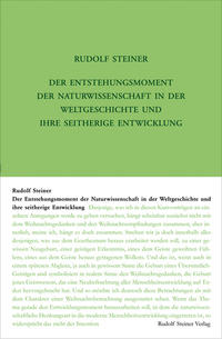 Vorderes Coverbild Der Entstehungsmoment der Naturwissenschaft in der Weltgeschichte und ihre seitherige Entwickelung
