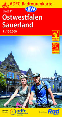 Vorderes Coverbild ADFC-Radtourenkarte 11 Ostwestfalen Sauerland 1:150.000, reiß- und wetterfest, E-Bike geeignet, GPS-Tracks Download