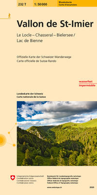 Vorderes Coverbild 232T Vallon de St-Imier Carte d'excursions