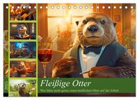 Vorderes Coverbild Fleißige Otter - Wer hätte nicht gerne einen niedlichen Otter auf der Arbeit (Tischkalender 2025 DIN A5 quer), CALVENDO Monatskalender