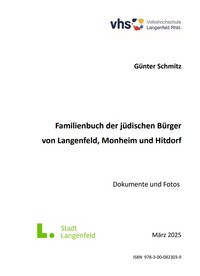 Vorderes Coverbild Familienbuch der jüdischen Bürger von Langenfeld, Monheim und Hitdorf