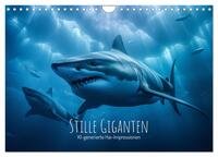 Vorderes Coverbild Stille Giganten - KI-generierte Hai-Impressionen (Wandkalender 2025 DIN A4 quer), CALVENDO Monatskalender